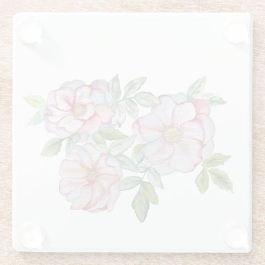 Schöne, realistische Rose. Glasuntersetzer (Rückseite)