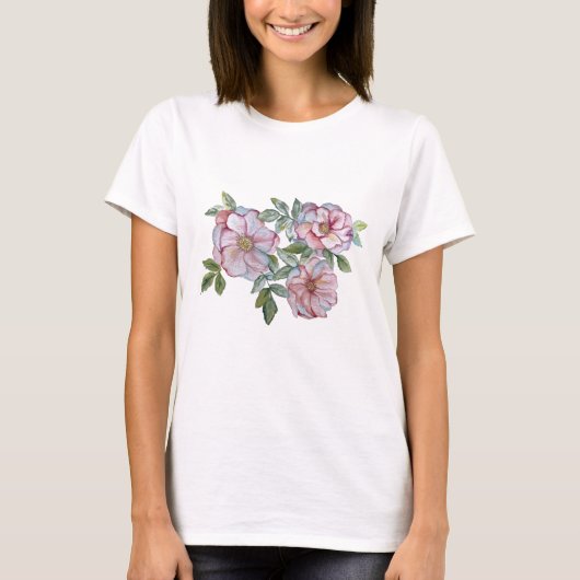 Schöne, realistische Rose. T-Shirt (Vorderseite)