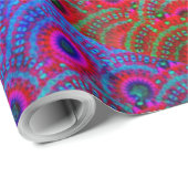 Schöne RED BLUE PINK GREEN MANDALA Geschenkpapier (Rolleneckpunkt)