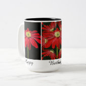 Schöne Red Daisy Tasse Zwei-Tone-Tasse, 15 oz (Vorderseite Links)