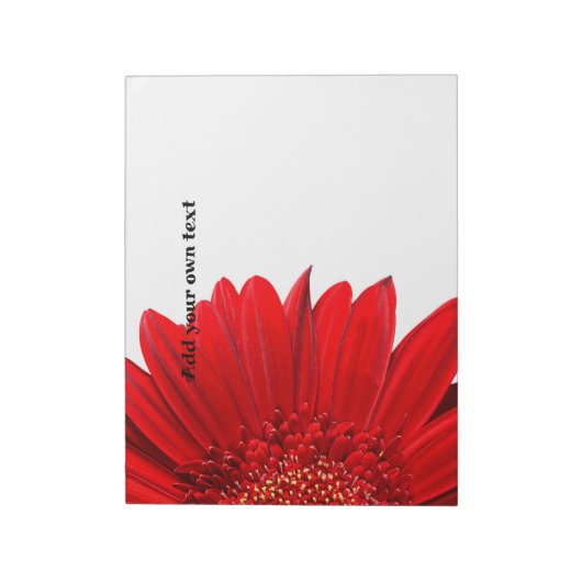 Schöne Red Daisy Template Notizblock (Rotiert)