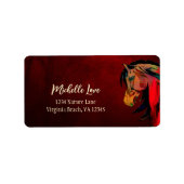 Schöne Red Fire Horse-Adresse Adressaufkleber (Vorne)