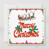 Schöne Red Gold Frohe Weihnachts Wunschkarte Einladung (Rückseite)