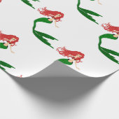 Schöne Red Green Meerjungfrau Weihnachten Geschenkpapier (Ecke)