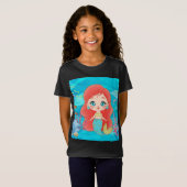 Schöne RED HAIR Meerjungfrau spielt T-Shirt (Vorne ganz)