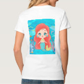 Schöne RED HAIR Meerjungfrau spielt T-Shirt (Rückseite)