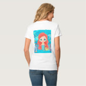 Schöne RED HAIR Meerjungfrau spielt T-Shirt (Rückseite Vollansicht)