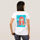 Schöne RED HAIR Meerjungfrau spielt T-Shirt (Schwarz voll)