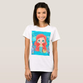 Schöne RED HAIR Meerjungfrau spielt T-Shirt (Vorne ganz)