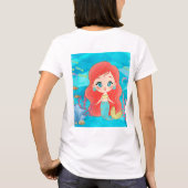 Schöne RED HAIR Meerjungfrau spielt T-Shirt (Rückseite)