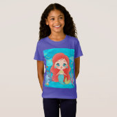 Schöne RED HAIR Meerjungfrau spielt T-Shirt (Vorne ganz)