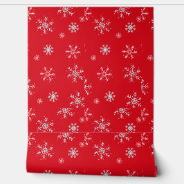 Schöne Red Illustration Schneeflocke Red Backgroun Tapete