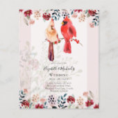 Schöne RED KARDINAL Birds Hochzeit Einladung (Vorderseite)