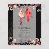 Schöne RED KARDINAL Birds Hochzeit Einladung Flyer (Vorne)