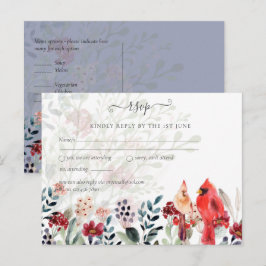 Schöne RED KARDINAL Birds Wedding Postkarte