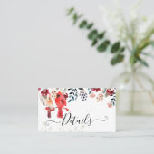 Schöne RED KARDINAL Birds Wedding Visitenkarte (Stehend Vorderseite)