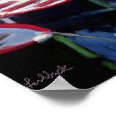 Schöne Red Orange Blue Green Boote in Collioure Poster (Ecke)