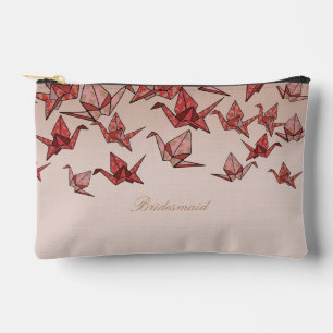 Schöne Red Origami Paper Crane Bridesmaid Zubehörtasche
