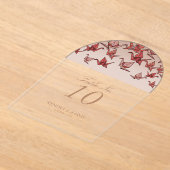 Schöne Red Origami Paper Crane Wedding Acryleinladungen (Ablage )