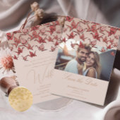 Schöne Red Origami Paper Crane Wedding Einladung