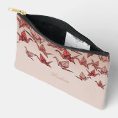 Schöne Red Origami Paper Crane Wedding Zubehörtasche (Offen)