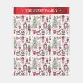 Schöne Red Watercolor Weihnachten Fleecedecke (Vorderseite)