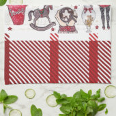 Schöne Red Watercolor Weihnachten Geschirrtuch (Gefaltet)