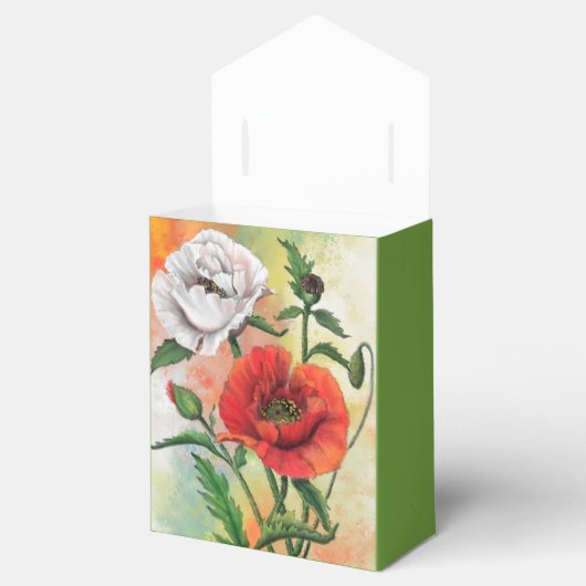 Schöne Red White Poppy Fevor Box Geschenkschachtel (Geöffnet)