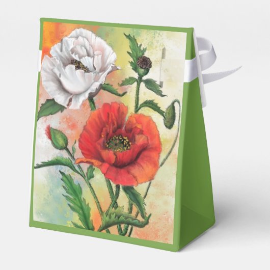 Schöne Red White Poppy Fevor Box Geschenkschachtel (Rückseite)