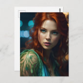 Schöne Redhead-Frau Postkarte (Vorne/Hinten)