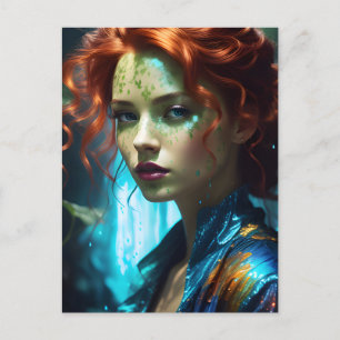 Schöne Redhead-Frau Postkarte