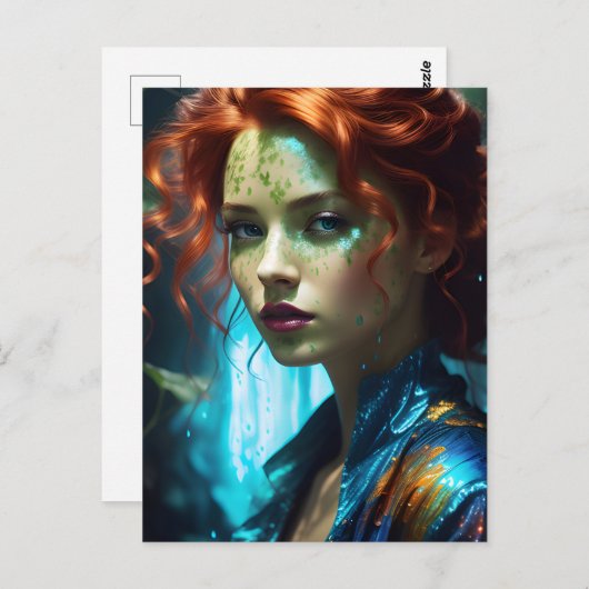 Schöne Redhead-Frau Postkarte (Vorne/Hinten)