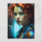 Schöne Redhead-Frau Postkarte (Vorderseite)