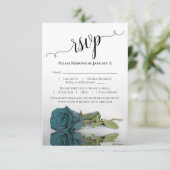 Schöne Reflektion Aquamarine Rose Elegante Hochzei RSVP Karte (Stehend Vorderseite)