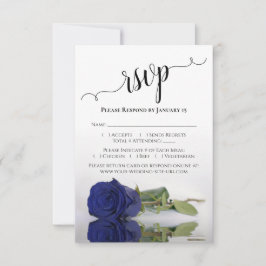 Schöne Reflektion dunkelblaue Rose Hochzeit RSVP Karte