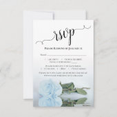 Schöne Reflektion dusty Blue Rose Wedding RSVP Karte (Vorderseite)