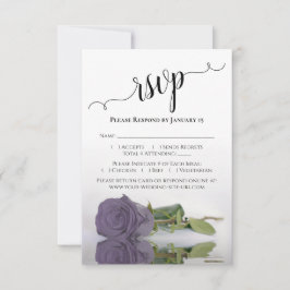 Schöne Reflektion Lila Rose Hochzeit RSVP Karte