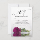 Schöne Reflektion Magenta Rose Elegante Hochzeit RSVP Karte (Vorderseite)