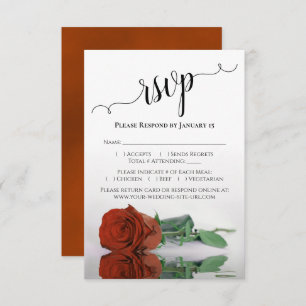 Schöne Reflektion Rost Orange Rose Hochzeit RSVP Karte