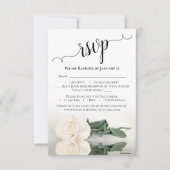 Schöne Reflektion von Elfenbein- oder Weißrosenhoc RSVP Karte (Vorderseite)