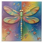 Schöne Regenbogen-Dragonfly - farbenfrohe Multicol Fliese (Vorderseite)