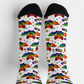 🦇🌈 Schöne Regenbogen-Fledermaus-Crew Socken (Oben)