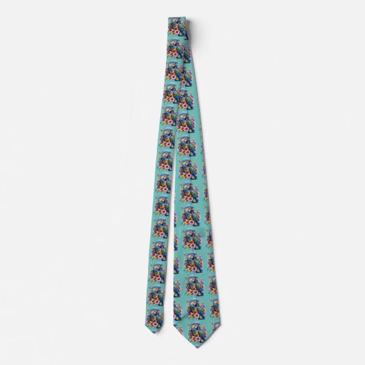 Schöne Regenbogen Parrots Necktie Krawatte (Rückseite)