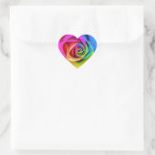 Schöne Regenbogen-Rose Blume Herzsticker Herz-Aufkleber (Tasche)