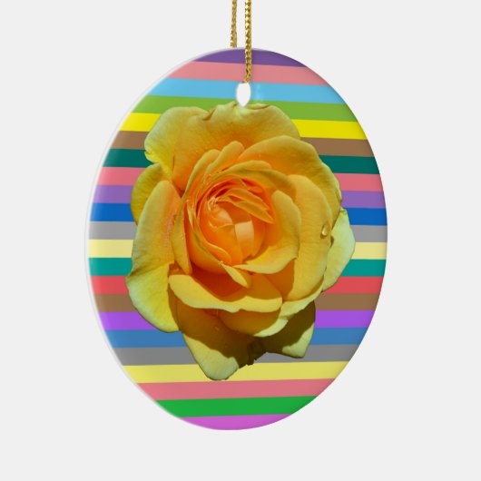 Schöne Regenbogen-Rose Keramik Ornament (Rechts)