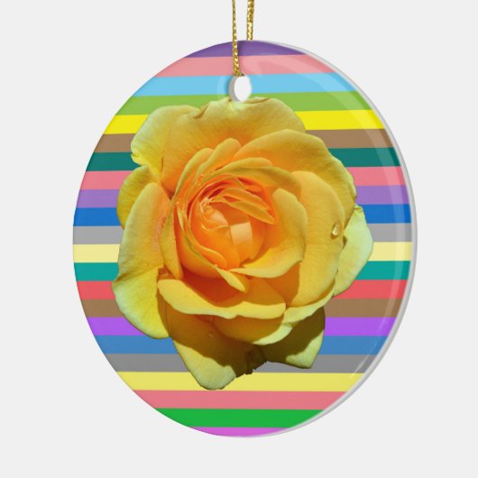Schöne Regenbogen-Rose Keramik Ornament (Links)