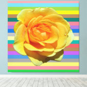 Schöne Regenbogen-Rose Leinwanddruck (Insitu (Holzboden))