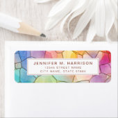 Schöne Regenbogen-Rücksendeadress-Etiketten (Insitu)