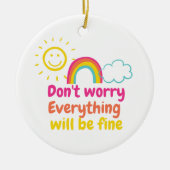 Schöne Regenbogen-, Sonne- und Cloud-Keramik Keramik Ornament (Vorne)