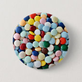 Schöne Regenbogenbonbons Button (Vorderseite)